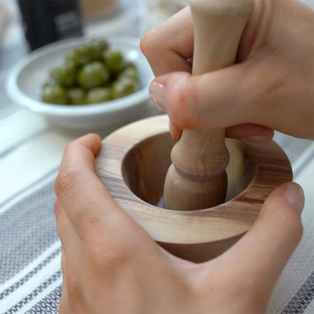 Olive Wood Mortar & Pestle - Image 3