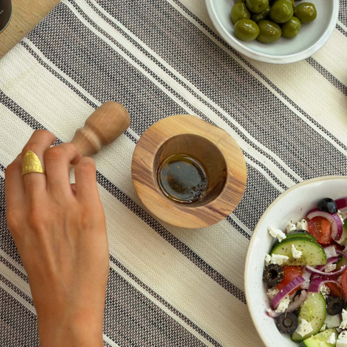 Olive Wood Mortar & Pestle - Image 4